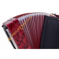 E. Soprani 4 voice 120 bass red piano accordion, MIDI options available